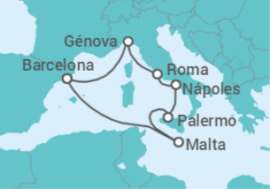 Itinerario del Crucero Italia, Malta TI - MSC Cruceros