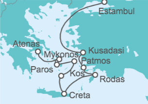 Itinerario del Crucero Desde Pireo (Atenas) a Estambul (Turquía) - Azamara