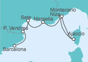 Itinerario del Crucero Francia - Azamara