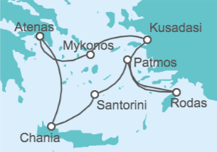 Itinerario del Crucero Grecia, Turquía - Azamara