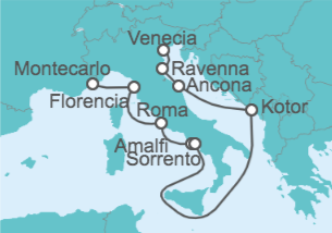Itinerario del Crucero Desde Montecarlo (Mónaco) a Venecia - Azamara