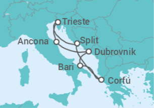 Itinerario del Crucero Italia, Croacia, Grecia TI - MSC Cruceros