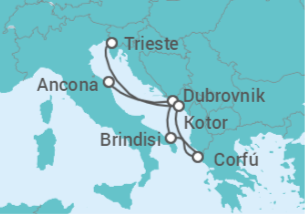Itinerario del Crucero Croacia, Italia, Grecia, Montenegro - MSC Cruceros
