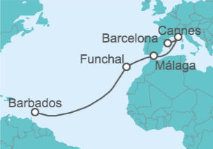 Itinerario del Crucero Francia, España, Portugal - Royal Caribbean
