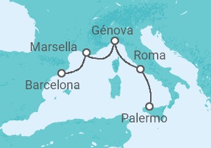 Itinerario del Crucero Francia, Italia - MSC Cruceros