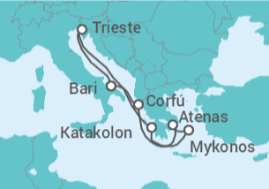 Itinerario del Crucero Grecia azul - Costa Cruceros