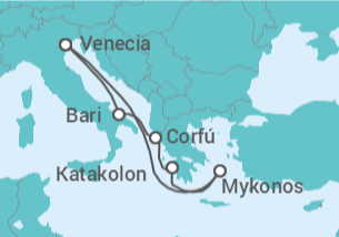 Itinerario del Crucero Grecia, Italia - Costa Cruceros