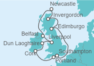 Itinerario del Crucero Islas Británicas - NCL Norwegian Cruise Line
