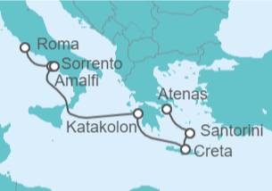 Itinerario del Crucero Italia y Grecia - Azamara