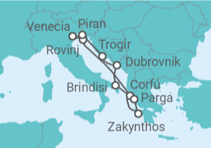 Itinerario del Crucero Grecia, Italia, Croacia - Seabourn