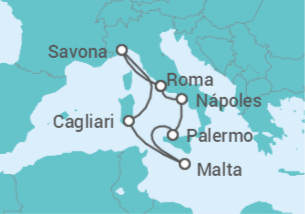 Itinerario del Crucero Italia, Malta - Costa Cruceros