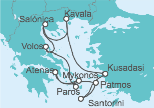 Itinerario del Crucero Grecia, Turquía - Azamara
