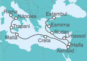 Itinerario del Crucero Desde Civitavecchia (Roma) a Estambul (Turquía) - Oceania Cruises