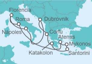 Itinerario del Crucero Grecia, Italia, Croacia - NCL Norwegian Cruise Line