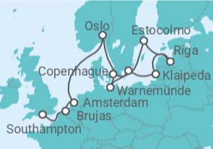 Itinerario del Crucero Desde Southampton (Londres) a Copenhague - Regent Seven Seas