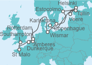 Itinerario del Crucero Desde Southampton (Londres) a Copenhague - Regent Seven Seas