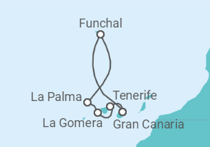 Itinerario del Crucero Islas Canarias - Azamara