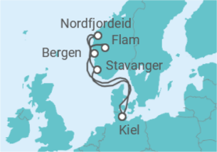 Itinerario del Crucero Noruega TI - MSC Cruceros
