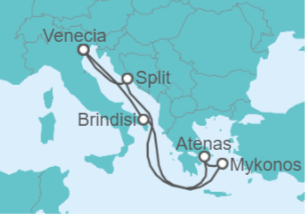 Itinerario del Crucero Rincones del Adriático - MSC Cruceros