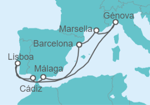 Itinerario del Crucero España, Francia, Italia - MSC Cruceros