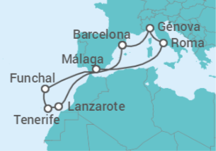 Itinerario del Crucero Italia, España, Portugal - MSC Cruceros