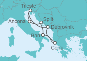 Itinerario del Crucero Italia, Croacia, Grecia - MSC Cruceros