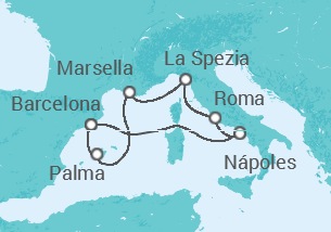 Itinerario del Crucero Italia, España, Francia - Royal Caribbean