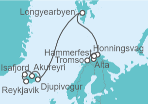 Itinerario del Crucero Islandia y Noruega - NCL Norwegian Cruise Line