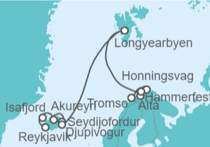Itinerario del Crucero Islandia y Noruega - NCL Norwegian Cruise Line