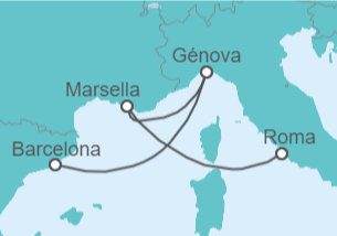 Itinerario del Crucero Italia, Francia TI - MSC Cruceros