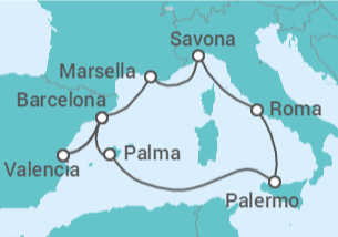 Itinerario del Crucero España, Italia, Francia - Costa Cruceros