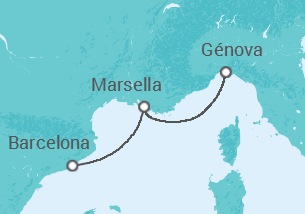 Itinerario del Crucero Francia TI - MSC Cruceros