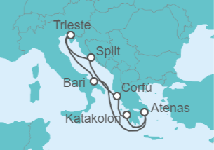 Itinerario del Crucero Italia, Croacia, Grecia - Costa Cruceros