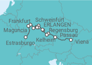 Itinerario del Crucero La Ruta Romántica, del Danubio al Rin - CroisiEurope