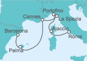 Itinerario del Crucero Francia, Italia, España  - Celebrity Cruises