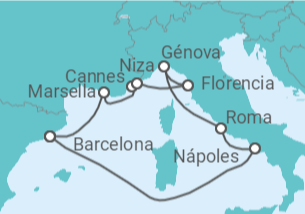 Itinerario del Crucero España, Francia, Italia - Celebrity Cruises