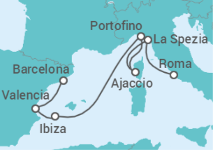 Itinerario del Crucero España, Italia, Córcega  - Celebrity Cruises