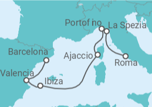 Itinerario del Crucero España, Francia, Italia - Celebrity Cruises
