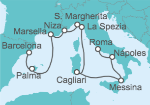 Itinerario del Crucero Desde Barcelona a Civitavecchia (Roma) - Celebrity Cruises