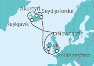 Itinerario del Crucero Islandia, Guernsey - Celebrity Cruises