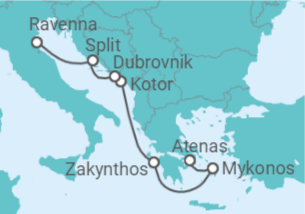 Itinerario del Crucero Belleza del Adriático - Celebrity Cruises
