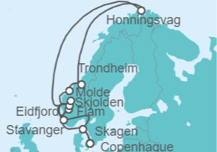 Itinerario del Crucero Noruega - Holland America Line