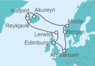 Itinerario del Crucero Islas del Norte - Holland America Line