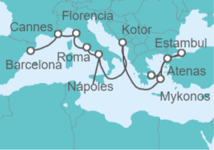 Itinerario del Crucero Imperios Antiguos - Holland America Line