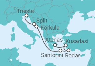 Itinerario del Crucero Encantos Griegos - Holland America Line