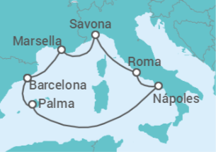 Itinerario del Crucero Italia, España, Francia - Costa Cruceros