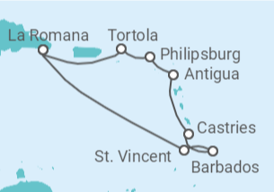 Itinerario del Crucero Rep. Dominicana, Antillas, Islas Vírgenes - Costa Cruceros