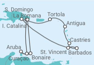 Itinerario del Crucero La magia del Caribe - Costa Cruceros