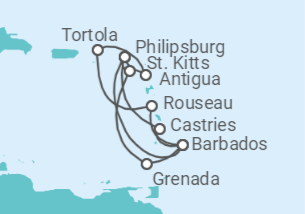 Itinerario del Crucero Explora las Antillas - MSC Cruceros