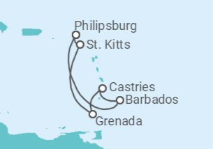 Itinerario del Crucero El encanto de las Antillas - MSC Cruceros
